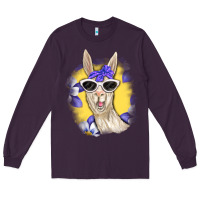 Plum Llama With Sunglasses Long Sleeve Tee - RanaPortraitStore