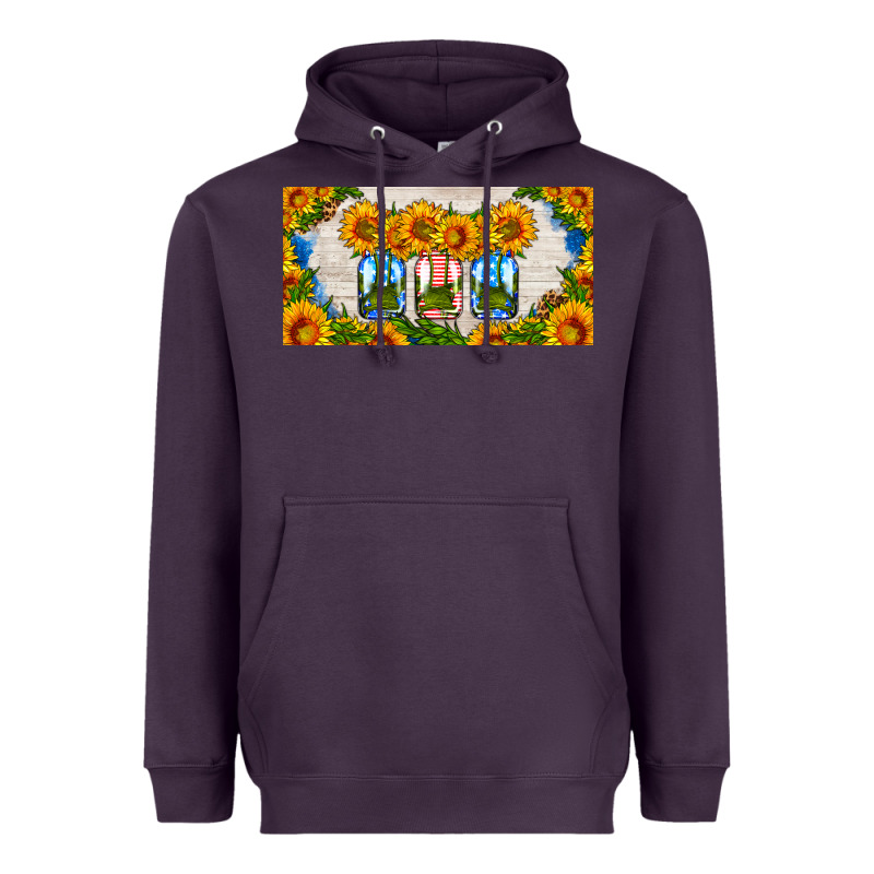 American Mason Jar Sunflower License Plate Heavyweight Hoodie by HRA Design Shop | Teevron