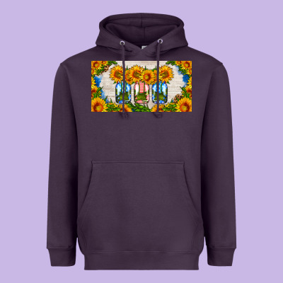 American Mason Jar Sunflower License Plate Heavyweight Hoodie Designed By Hra Design Shop