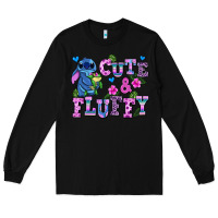Black cute and fluffy stitch Long Sleeve Tee - AdoDesignShop