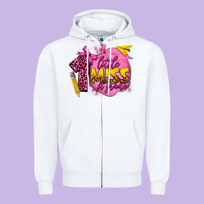Little Miss 1st Grade Zipper Hoodie Designed By Texasbilliewilder