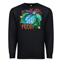 Black go with the flow Premium Sweatshirt - AdoDesignShop