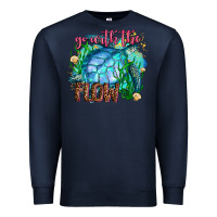 Navy go with the flow Premium Sweatshirt - AdoDesignShop