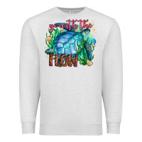 Oatmeal Heather go with the flow Premium Sweatshirt - AdoDesignShop