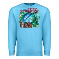 Ocean Blue go with the flow Premium Sweatshirt - AdoDesignShop