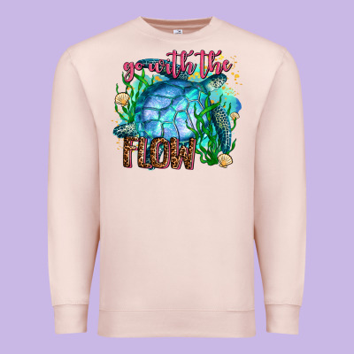 Go With The Flow Premium Sweatshirt Designed By Adodesignshop