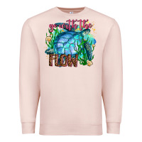 Pale Pink go with the flow Premium Sweatshirt - AdoDesignShop
