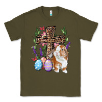Army Green Easter bunny and floral cross Classic Tee - RanaPortraitStore