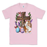 Bubblegum Pink Easter bunny and floral cross Classic Tee - RanaPortraitStore