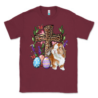 Burgundy Easter bunny and floral cross Classic Tee - RanaPortraitStore