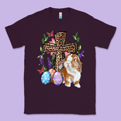 Easter Bunny And Floral Cross Classic Tee Designed By Ranaportraitstore
