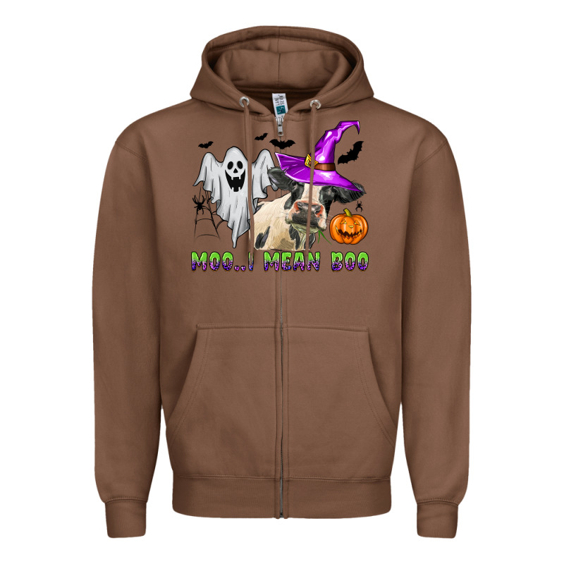 Moo I Mean Boo Zipper Hoodie by Zillion Design Studio | Teevron