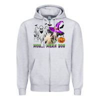 Heather Grey moo i mean boo Zipper Hoodie - Zillion Design Studio