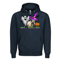Navy moo i mean boo Zipper Hoodie - Zillion Design Studio