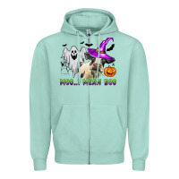 Seafoam moo i mean boo Zipper Hoodie - Zillion Design Studio