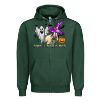 Sports Green moo i mean boo Zipper Hoodie - Zillion Design Studio
