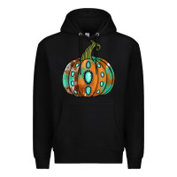 Black western cowhide turquoise pumpkin Premium Hoodie - Jasminsmagicworld