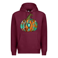 Burgundy western cowhide turquoise pumpkin Premium Hoodie - Jasminsmagicworld