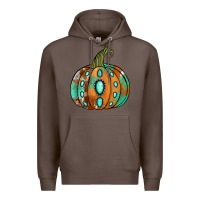 Coffee western cowhide turquoise pumpkin Premium Hoodie - Jasminsmagicworld