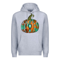 Heather Grey western cowhide turquoise pumpkin Premium Hoodie - Jasminsmagicworld