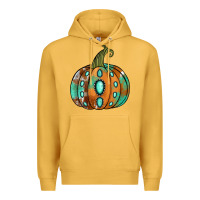 Mustard western cowhide turquoise pumpkin Premium Hoodie - Jasminsmagicworld