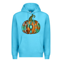 Ocean Blue western cowhide turquoise pumpkin Premium Hoodie - Jasminsmagicworld