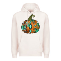 Pale Pink western cowhide turquoise pumpkin Premium Hoodie - Jasminsmagicworld