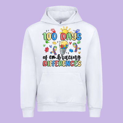 100 Days Of Embracing Differences Urban Hoodie Designed By Maliassmallbusiness