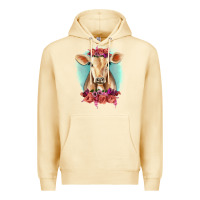 Pina Colada Floral Cow Premium Hoodie - RanaPortraitStore