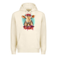 Tofu Floral Cow Premium Hoodie - RanaPortraitStore