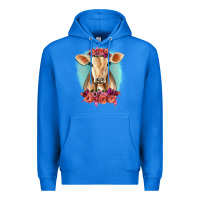 True Royal Floral Cow Premium Hoodie - RanaPortraitStore