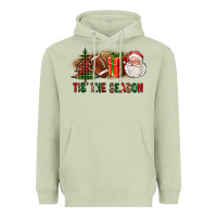 Matcha Tis The Season Christmas With Football And Santa Heavyweight Hoodie - FaDigitalArtStudio
