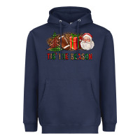 Navy Tis The Season Christmas With Football And Santa Heavyweight Hoodie - FaDigitalArtStudio
