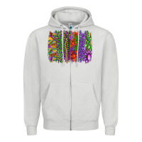 Dove Grey mardi gras brush strokes king cake and craw fish Zipper Hoodie - RanaPortraitStore