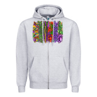 Heather Grey mardi gras brush strokes king cake and craw fish Zipper Hoodie - RanaPortraitStore