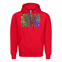 Red mardi gras brush strokes king cake and craw fish Zipper Hoodie - RanaPortraitStore