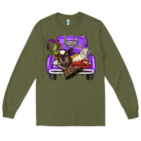 Army Green Mardi Gras Truck With Farm Animals Long Sleeve Tee - RanaPortraitStore