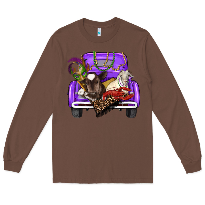 Mardi Gras Truck With Farm Animals Long Sleeve Tee by RanaPortraitStore | Teevron