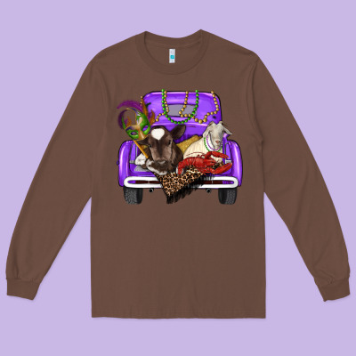 Long Sleeve Tee Mardi Gras Truck With Farm Animals