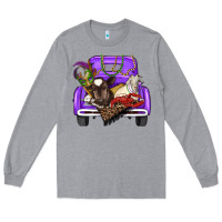 Heather Grey Mardi Gras Truck With Farm Animals Long Sleeve Tee - RanaPortraitStore