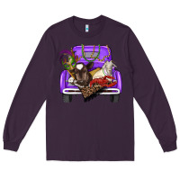 Plum Mardi Gras Truck With Farm Animals Long Sleeve Tee - RanaPortraitStore