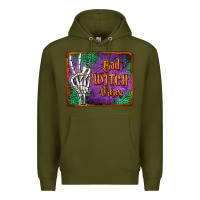 Army Green bad witch vibes Premium Hoodie - Jasminsmagicworld