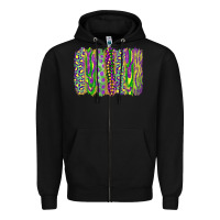 Black mardi gras brush stroke Zipper Hoodie - RanaPortraitStore