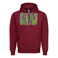 Burgundy mardi gras brush stroke Zipper Hoodie - RanaPortraitStore