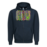 Navy mardi gras brush stroke Zipper Hoodie - RanaPortraitStore
