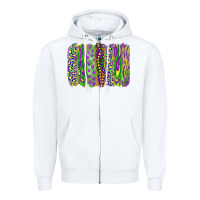 White mardi gras brush stroke Zipper Hoodie - RanaPortraitStore