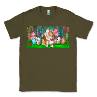 Army Green Spring Easter Bunny Classic Tee - RanaPortraitStore