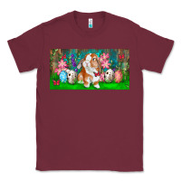 Burgundy Spring Easter Bunny Classic Tee - RanaPortraitStore