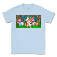 Dusty Blue Spring Easter Bunny Classic Tee - RanaPortraitStore