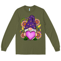 Army Green Mardi Gras gnome Long Sleeve Tee - RanaPortraitStore